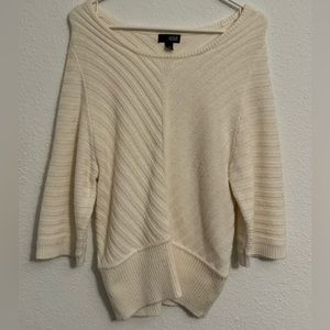 Lightly worn off white heavy sweater with beautiful stitching